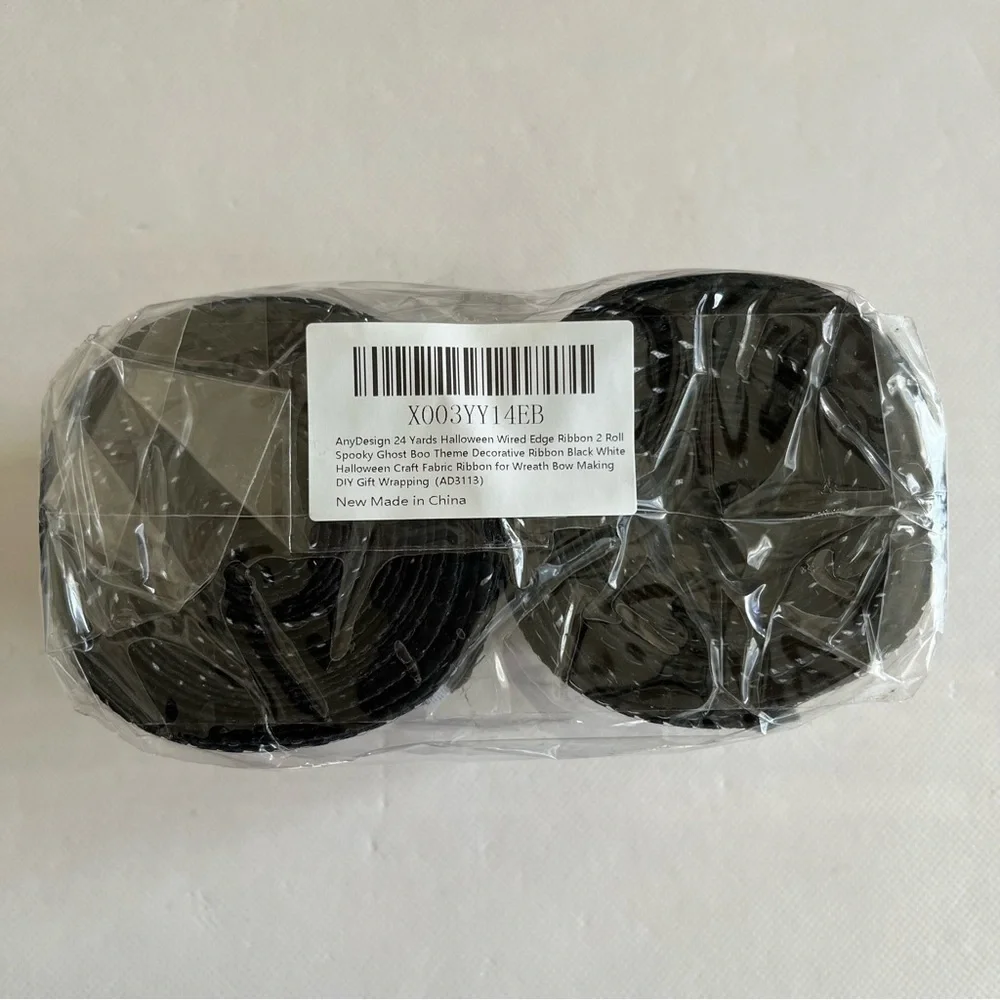 Halloween Ghost Wired Edge Ribbon 24 Yards Craft Wreath